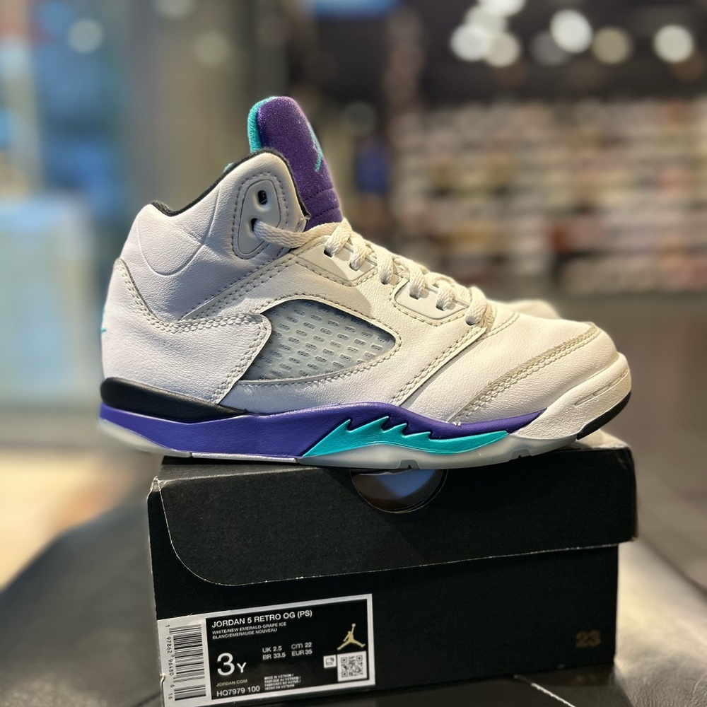 Kids Air Jordan 5 Retro Grape Size 3y Gradeschool Shoes